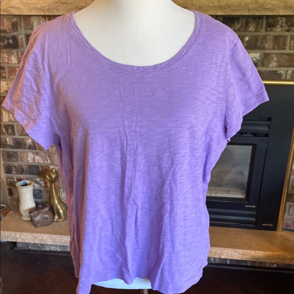 HABITAT CLOTHES Lavender Cropped Short Sleeve Tee. Size US XL.